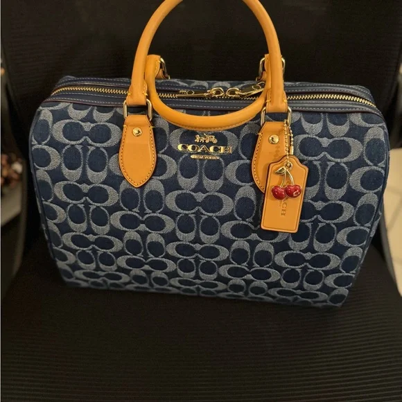 Coach Large Denim Rowan - Picture 1 of 6